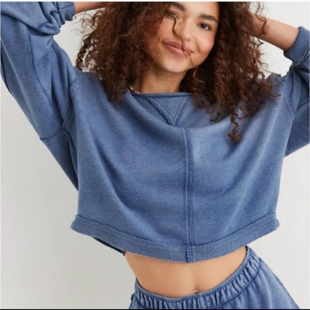 Womens Aerie roll neck cropped sweatshirt